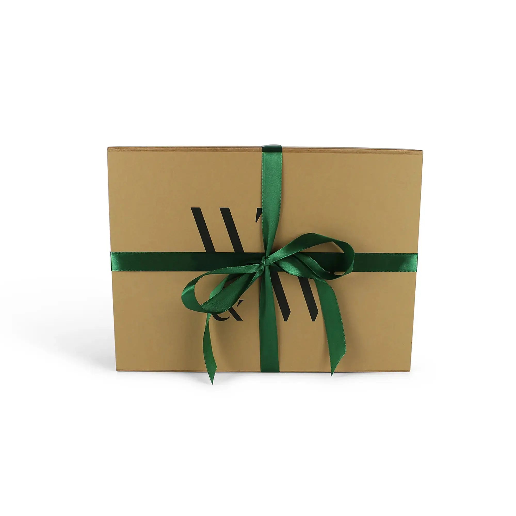 Packaging for a Limited Edition Grow Your Own Herbs Kit by Wilding and Wonder, including a brown cardboard gift box with the W&W logo and green ribbon.
