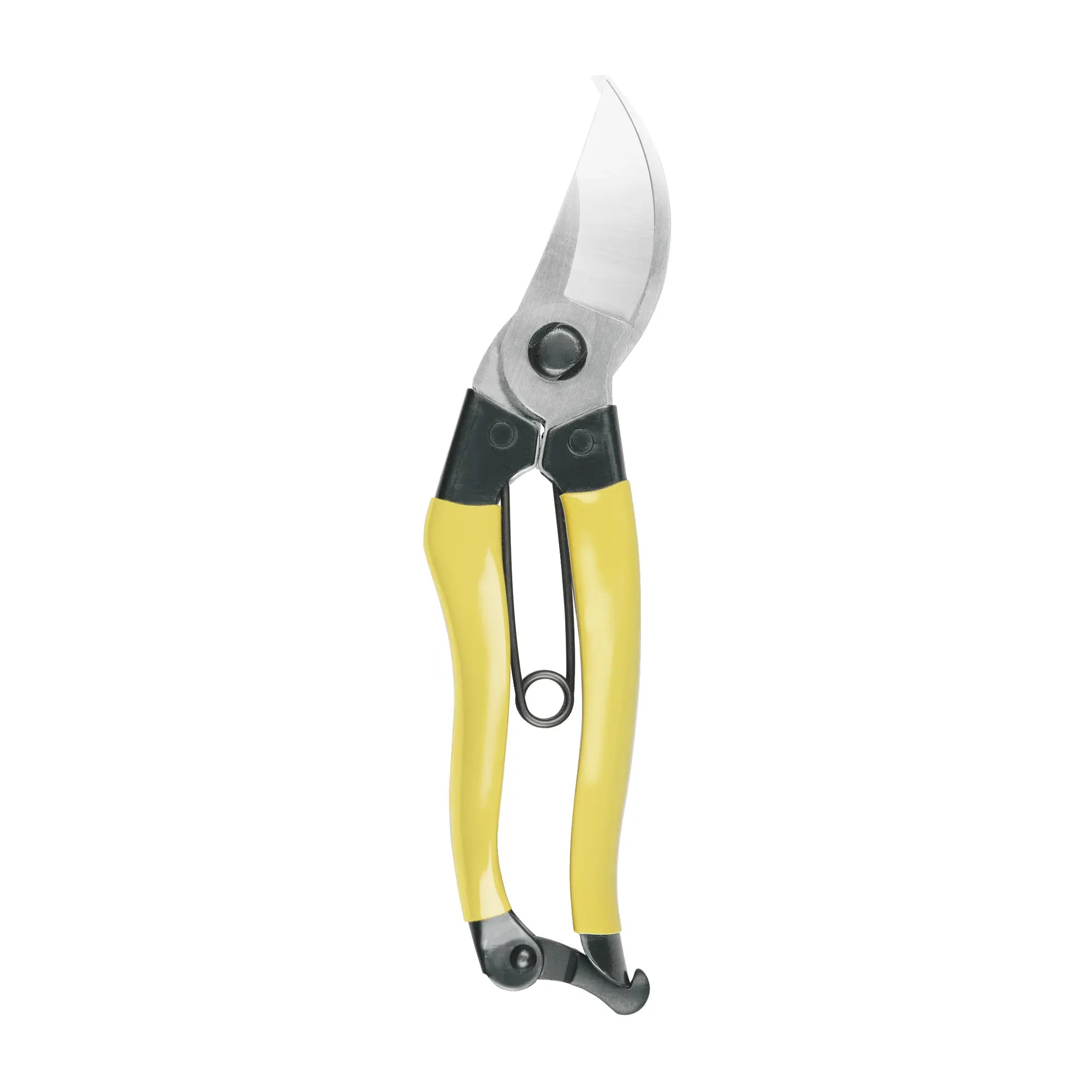 Niwaki Mainichi secateurs for gardening with yellow handles on a white background