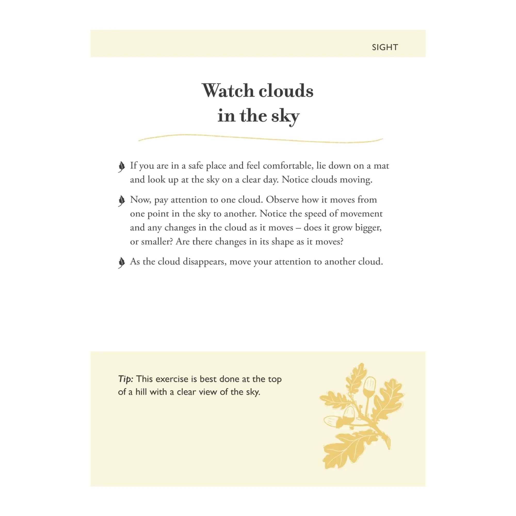 Watching Clouds Forest Bathing Guided Prompt Card - For Nature Connection - Wilding &amp; Wonder
