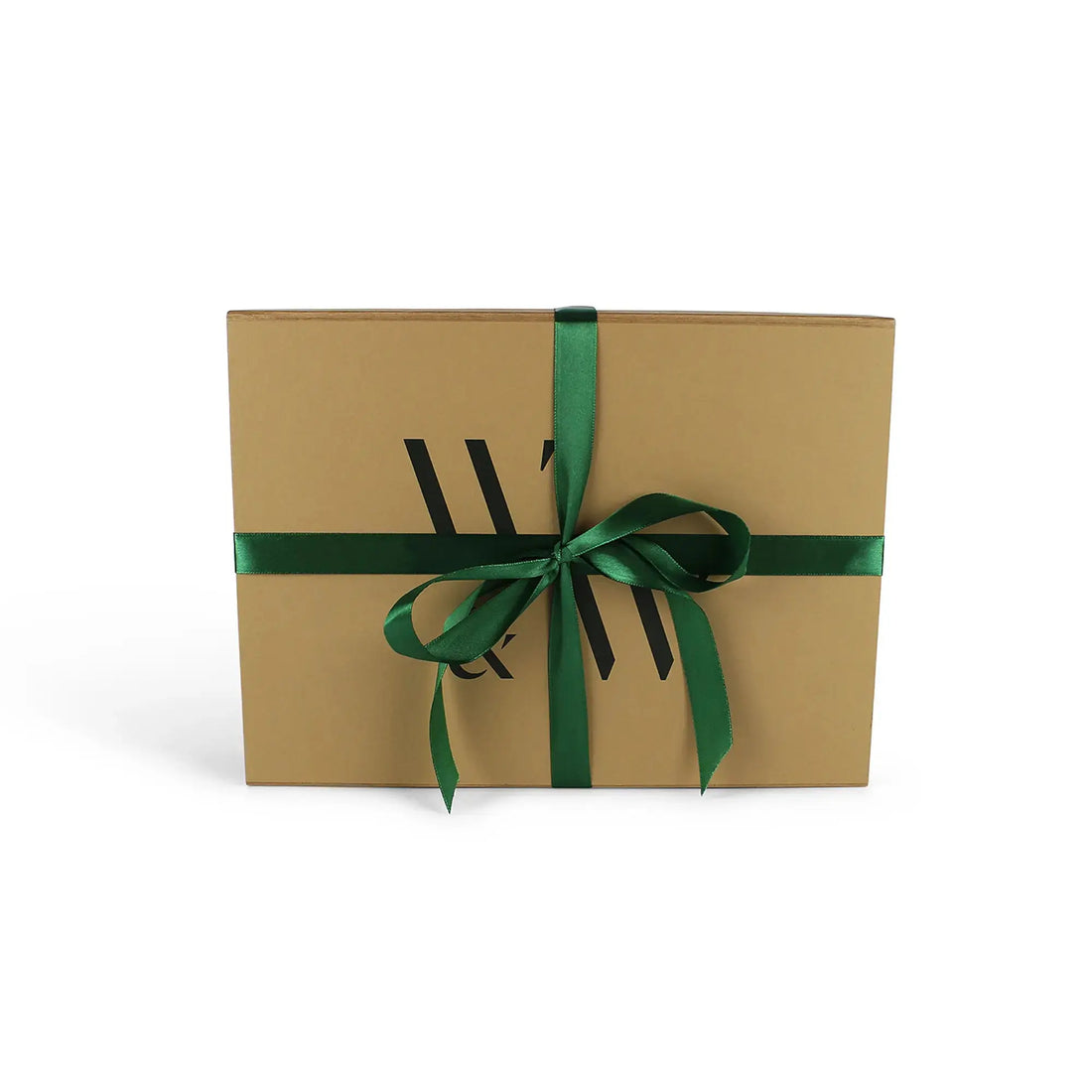 Packaging for a Limited Edition Grow Your Own Herbs Kit by Wilding and Wonder, including a brown cardboard gift box with the W&amp;W logo and green ribbon.