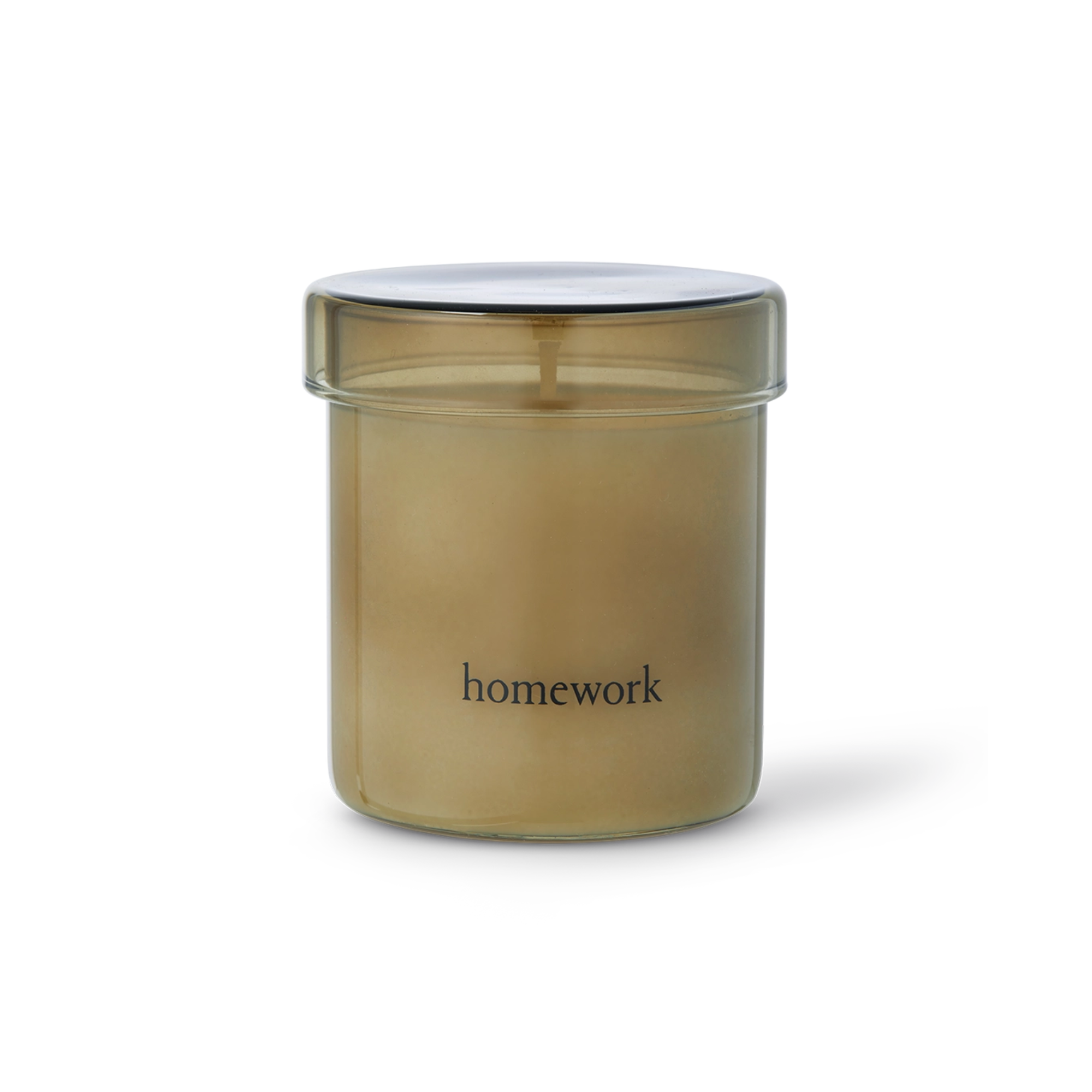 Smokey glass jar candle container with &