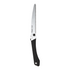 A silver folding pruning saw with a black rubber handle on a white background.