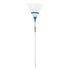Garden rake with aluminium handle on a white background