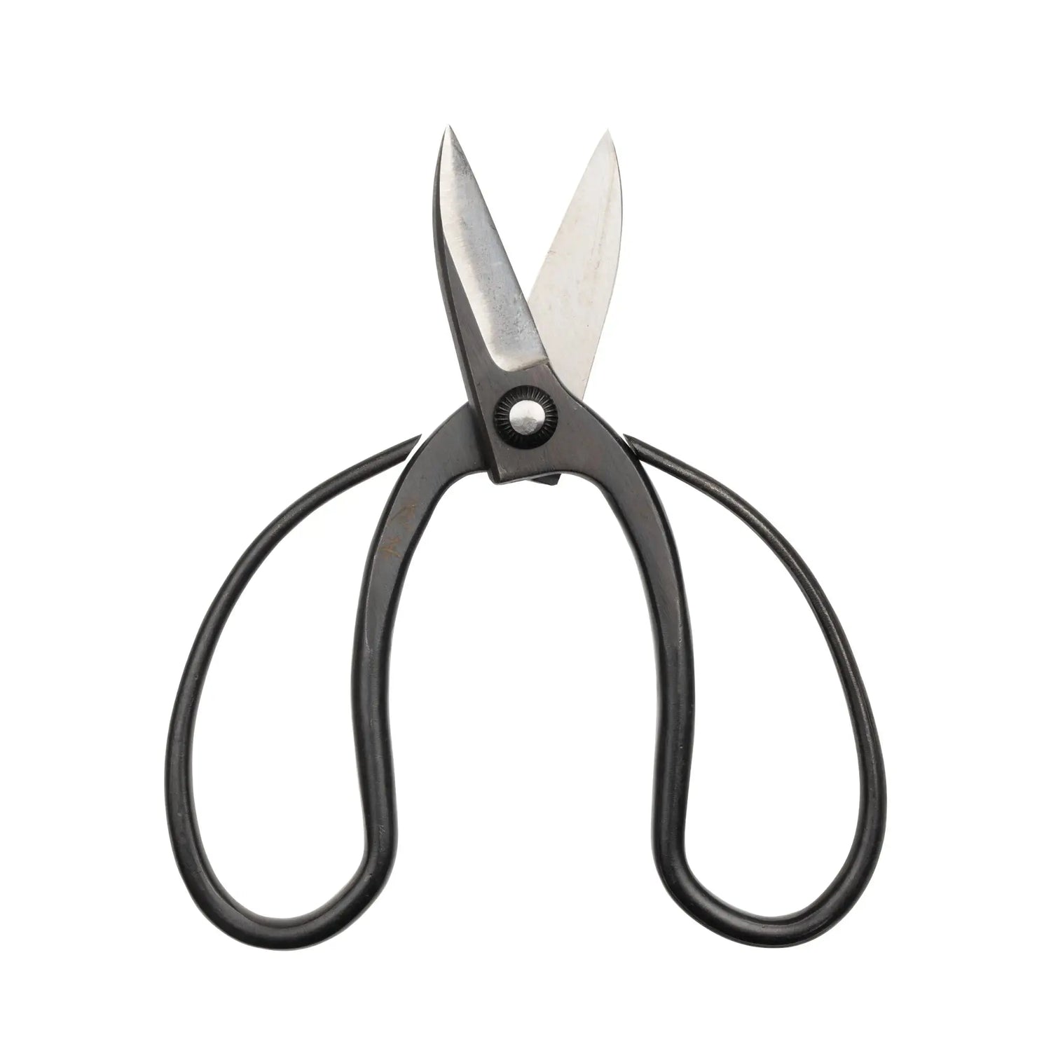 Niwaki Sentei Garden Scissors in an open position on a white background. Wilding and Wonder